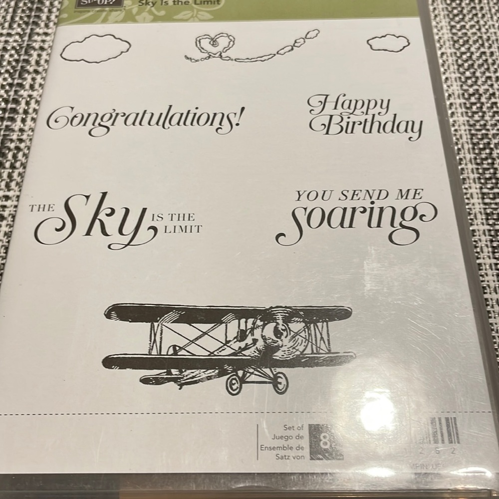 Stampin Up sky is the limit plane related rubber stamp set